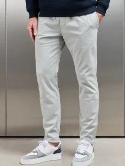 Garment Dye Cotton Trouser - Stone