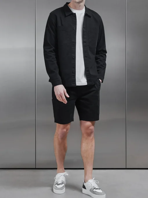 Garment Dye Overshirt - Black
