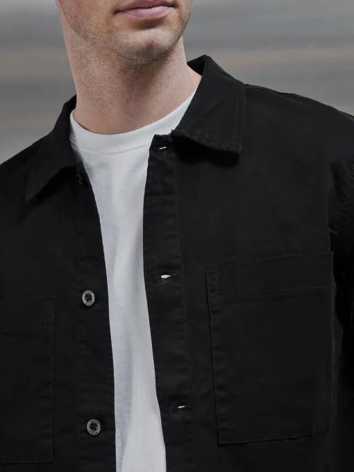Garment Dye Overshirt - Black