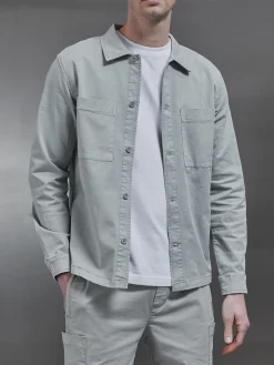 Garment Dye Overshirt - Stone