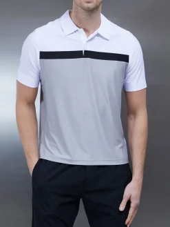 Golf Colour Block Polo Shirt - White