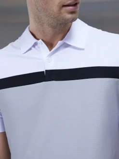 Golf Colour Block Polo Shirt - White