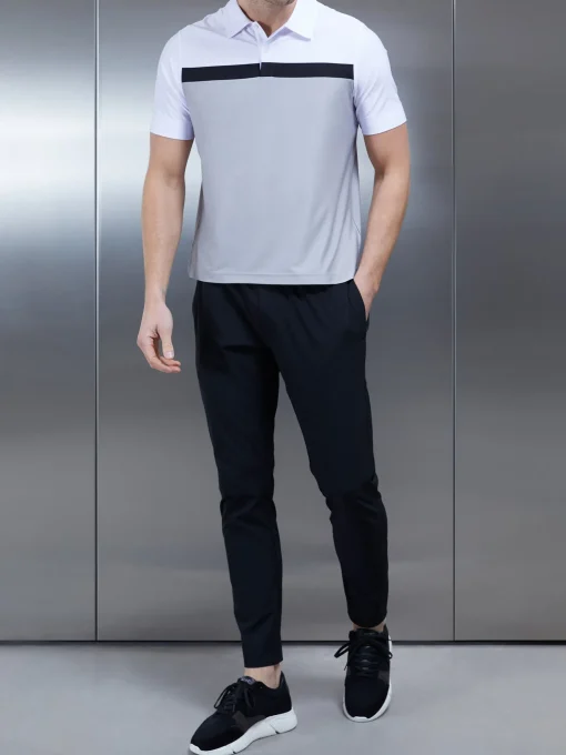 Golf Colour Block Polo Shirt - White
