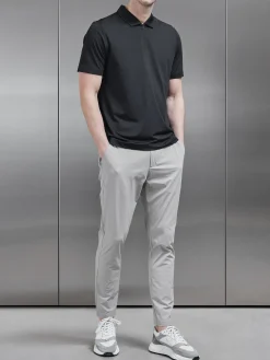 Golf Technical Zip Polo Shirt - Black