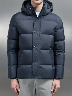 Goose Down Short Length Jacket - Navy