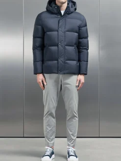 Goose Down Short Length Jacket - Navy