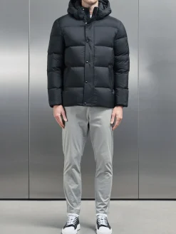 Goose Down Short Length Jacket - Black