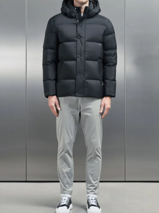 Goose Down Short Length Jacket - Black