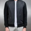 Hybrid Bomber Jacket - Black