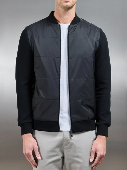 Hybrid Bomber Jacket - Black