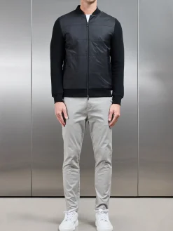 Hybrid Bomber Jacket - Black