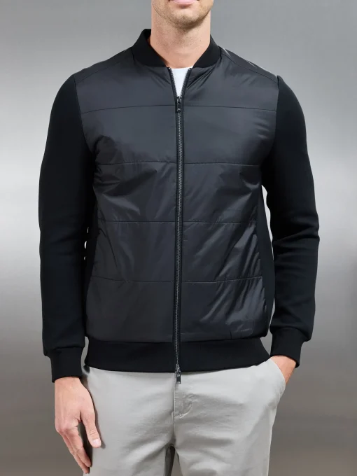 Hybrid Bomber Jacket - Black
