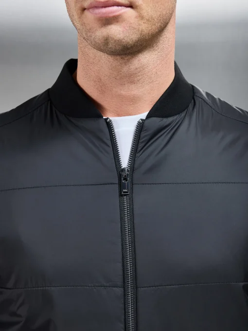Hybrid Bomber Jacket - Black