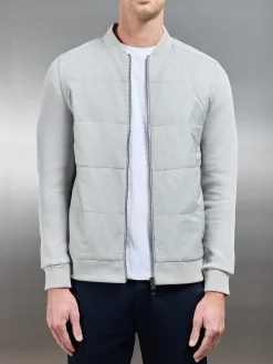 Hybrid Bomber Jacket - Stone