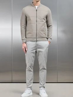 Hybrid Bomber Jacket - Taupe