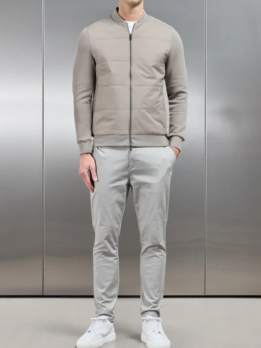 Hybrid Bomber Jacket - Taupe