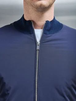 Hybrid Knitted Jacket - Navy