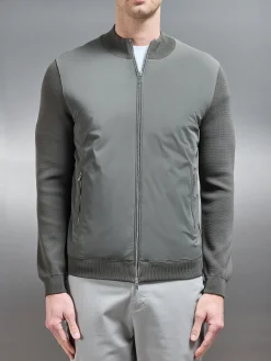 Hybrid Knitted Jacket - Olive
