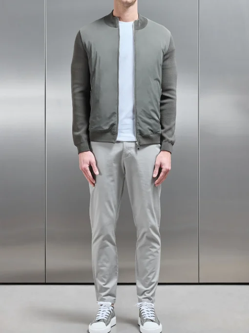 Hybrid Knitted Jacket - Olive