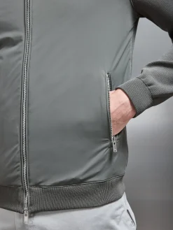 Hybrid Knitted Jacket - Olive