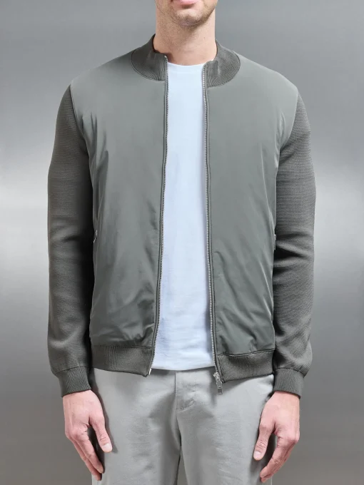 Hybrid Knitted Jacket - Olive