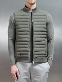 Hybrid Quilted Gilet - Sage