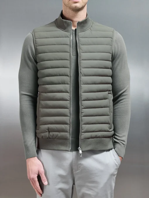 Hybrid Quilted Gilet - Sage