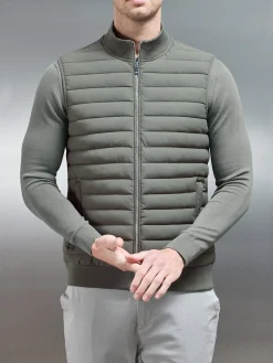 Hybrid Quilted Gilet - Sage