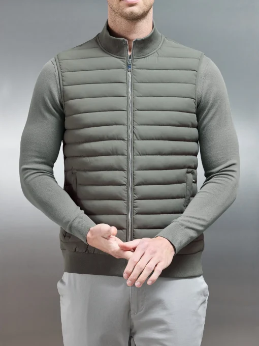Hybrid Quilted Gilet - Sage