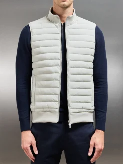Hybrid Quilted Gilet - Stone