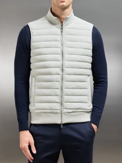 Hybrid Quilted Gilet - Stone