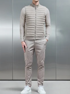 Hybrid Quilted Gilet - Taupe