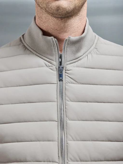 Hybrid Quilted Gilet - Taupe