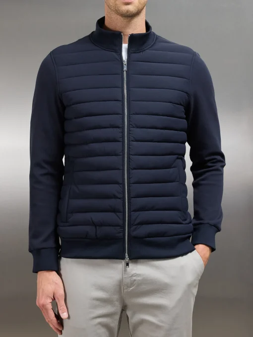 Hybrid Quilted Jacket - Navy