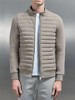 Hybrid Quilted Jacket - Taupe
