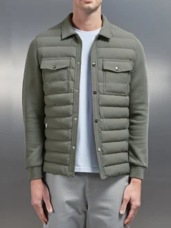 Hybrid Quilted Overshirt - Green