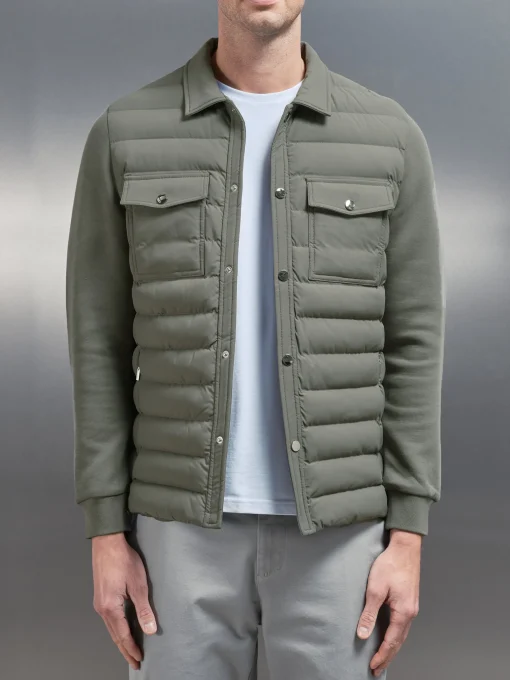 Hybrid Quilted Overshirt - Green