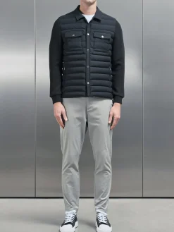 Hybrid Quilted Overshirt - Black