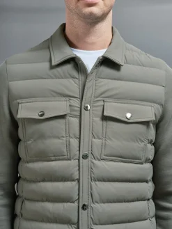 Hybrid Quilted Overshirt - Green