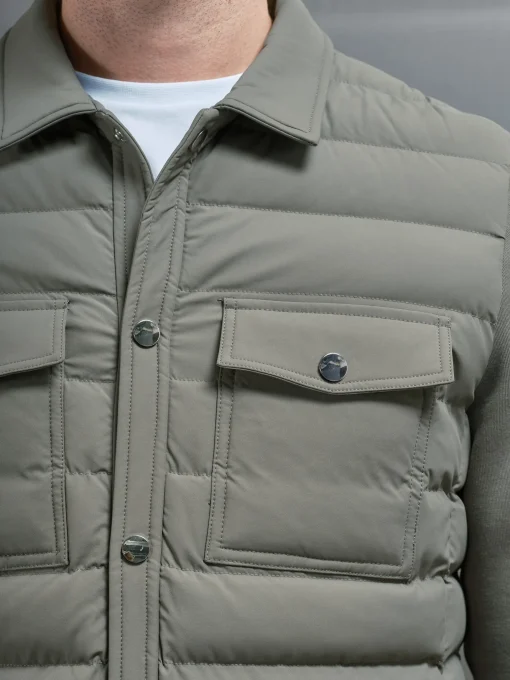Hybrid Quilted Overshirt - Green