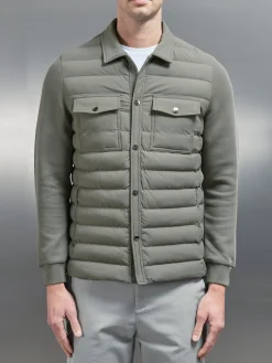 Hybrid Quilted Overshirt - Green