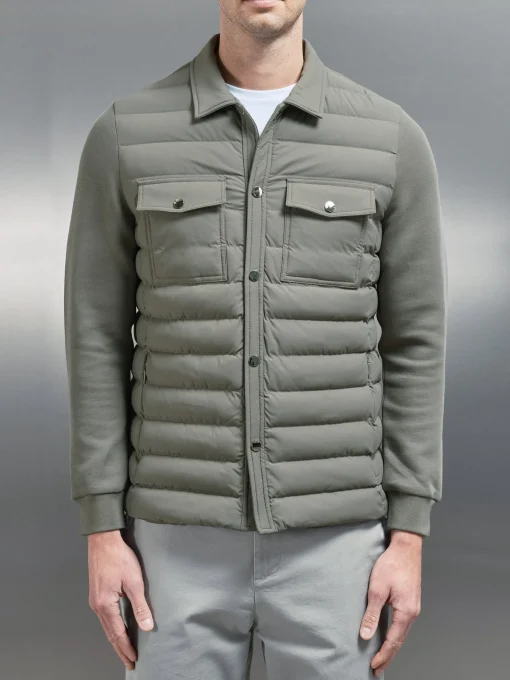 Hybrid Quilted Overshirt - Green
