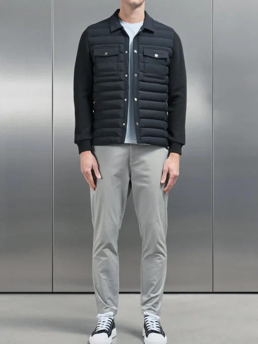 Hybrid Quilted Overshirt - Black