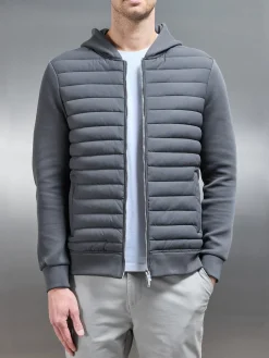 Hybrid Quilted Windbreaker - Grey