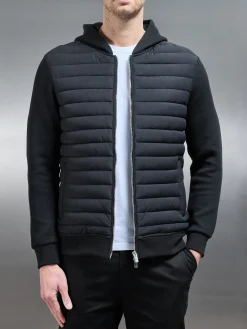 Hybrid Quilted Windbreaker - Black