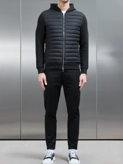 Hybrid Quilted Windbreaker - Black