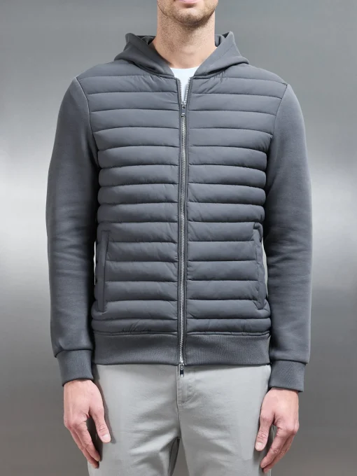 Hybrid Quilted Windbreaker - Grey