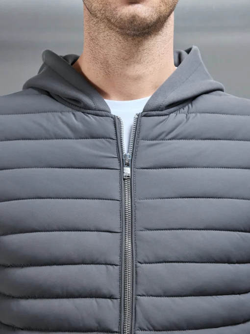 Hybrid Quilted Windbreaker - Grey