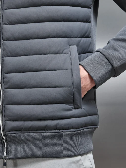 Hybrid Quilted Windbreaker - Grey