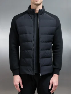 Hybrid Technical Puffer Jacket - Black